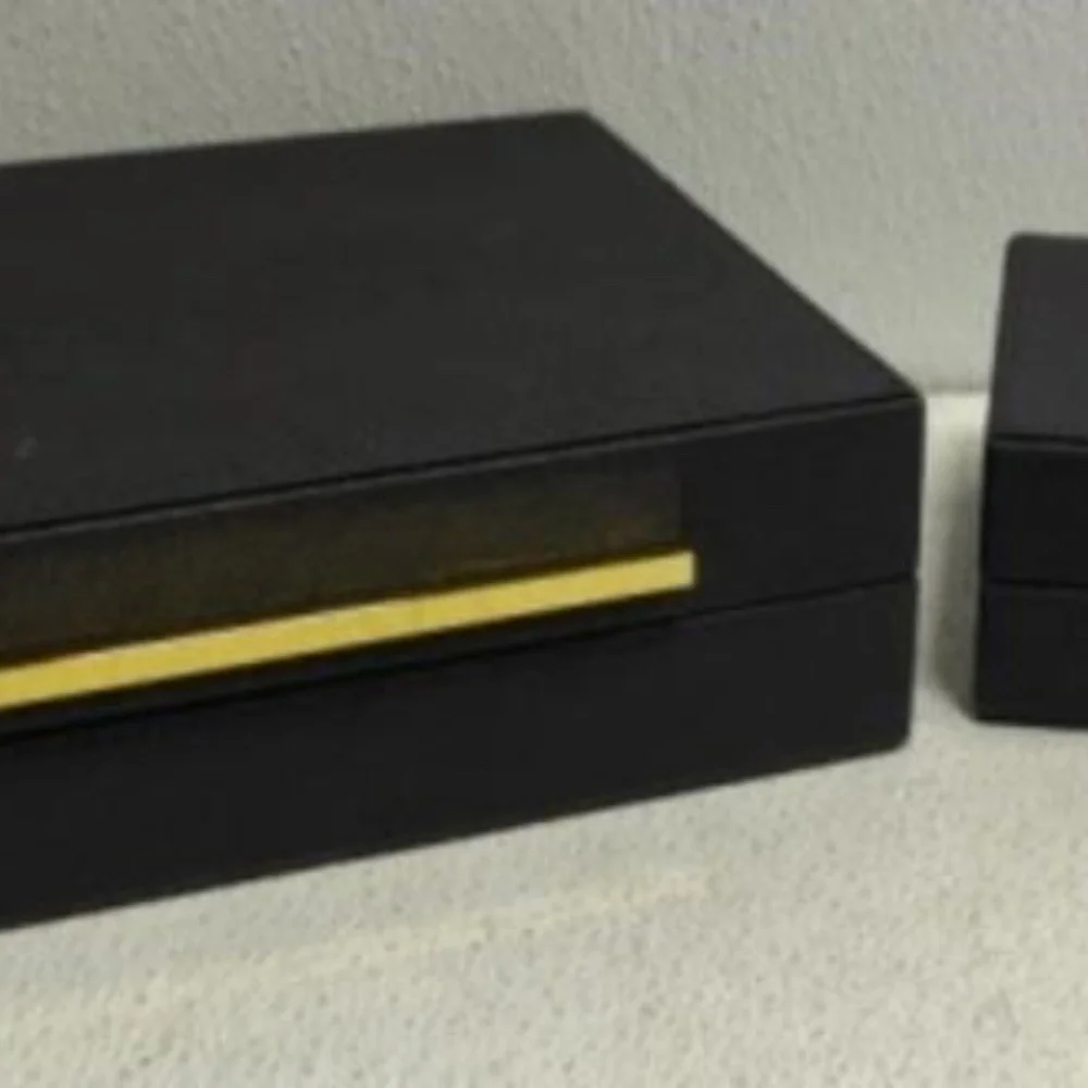 Black Jewelry Organizer Box with Gold Accent - Sleek Storage